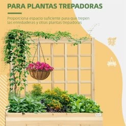 Outsunny Jardinera De Madera Con Enrejado Arriate De Jardín Con Celosía Jardinera De Caja Para Trepadoras Cultivos Verduras Flores 110x116x120 Cm Natural 14 Outsunny Jardinera De Madera Con Enrejado Arriate De Jardín Con Celosía Jardinera De Caja Para Trepadoras Cultivos Verduras Flores 110x116x120 Cm Natural -Tienda de muebles de jardín a51eacb4f963f2e8a464e837e76023b8c3c742b9 618a89c15a2945b8aa7e5359c15742da