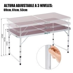 Outsunny Mesa Maleta De Aluminio 4 Taburete Plegable Portátil Para Acampada Picnic Jardín Terraza Conjunto Muebles Exterior Altura Ajustable -Tienda de muebles de jardín a52e75ee4b0dee8fee809565c134cd0ba0243bea 1ea6a60ec636453ca1e83d26a364973a