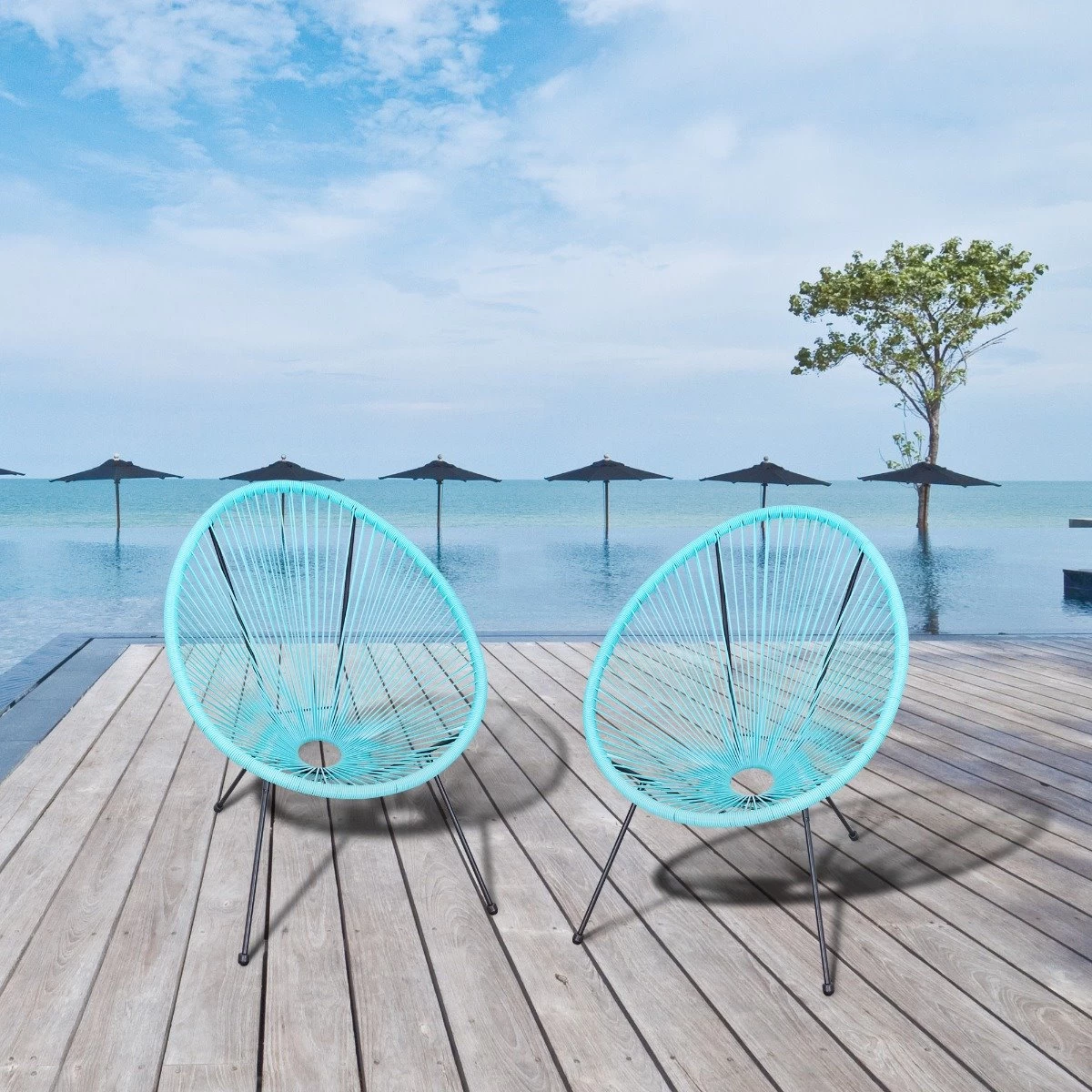 Outsunny Conjunto De 2 Sillas De Jardín De Ratán Pack 2 Sillas Acapulco Forma Ovalada Con Reposabrazos Respaldo Alto Interior Exterior 73x77x87 Cm Turquesa 14 Outsunny Conjunto De 2 Sillas De Jardín De Ratán Pack 2 Sillas Acapulco Forma Ovalada Con Reposabrazos Respaldo Alto Interior Exterior 73x77x87 Cm Turquesa - Imagen 12