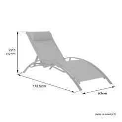 Juego De 2 Tumbonas GALAPAGOS De Textileno Y Aluminio Gris Antracita -Tienda de muebles de jardín a71ab33f247d081f6f997bff35a0ec18c968ba65 c6f3d072a19041bd9c5f66614b3fedb9