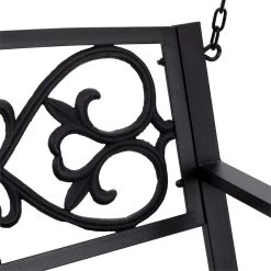 Outsunny Banco Columpio De 2 Plazas Banco Colgante De Acero Con Reposabrazos Carga Máx. 240 Kg Para Jardín Terraza Balcón Exterior 127x59,5x52 Cm Negro -Tienda de muebles de jardín a72d813ef2cbc85c66051a8d7f964f43ebada057 5f4823dab3394ce2977b756ce35a41cb