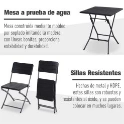 Outsunny 3 Piezas De Mesa Y Sillas De Café Plegable Para Exterior Conjunto De Muebles Comedor Para Jardín Balcón Moderno Fácil De Guardar -Tienda de muebles de jardín a734587a374b1424cf087be3da912cbe74801b88 ce68a20859714f65b49fb3892cff26f6