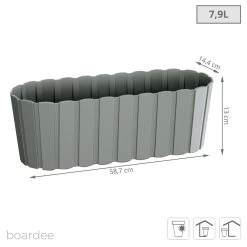 Prosperplast Jardinera Para Balcón BOARDEE BASIC 7,9L., Dimensiones (mm) 587x144x130, Color Gris Piedra -Tienda de muebles de jardín a7841a882c0b8d29000131bcc192ae1d77a908cb d299f8a6498441ecbddfb0998a4193cd