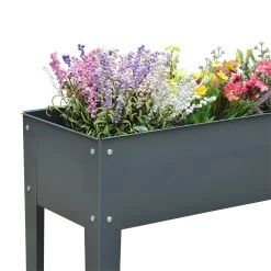 Outsunny Jardinera Elevada Cama De Jardín Elevada Rectangular Mesa De Cultivo Para Plantas Verduras Y Flores Con 3 Orificios De Drenaje 100x30x80 Cm Gris -Tienda de muebles de jardín a94f8b7becf7295fd8d5ec062e90c43af523311a 00257fd6e3144385b2bea57f5e7ad4a7
