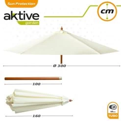 Sombrilla Para Jardín Hexagonal Ø300 Cm Con Mástil De Madera Aktive Garden -Tienda de muebles de jardín a960dac40fa1d637f501caec213e08eb8cf82fa1 907cdd625180426abcad747cd6c27f69