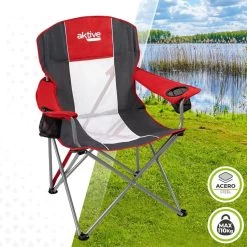 Silla Plegable Para Camping Aktive Rojo Gris Oscuro 56 X 98 X 59 Cm (4 Unidades) -Tienda de muebles de jardín ae190ebb8a255ebfb936fc03f2f6bc04403bfe54 bace8f935d814742871b2a7f24f4f068