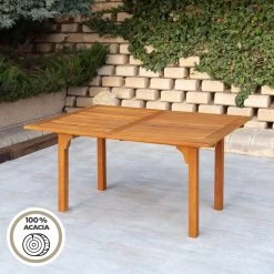Mesa Jardín Extensible Rectangular Acacia 6 Comensales Aktive -Tienda de muebles de jardín afb8c55011bc485a62a500dd23bcdb0c432eca18 721046f73a2b4e33b3cac0985ed4c9ec