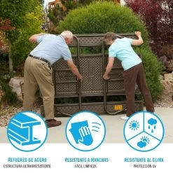 Mesa Con Bancos Plegable Ultrarresistente Marrón LIFETIME 183x76x74 Cm UV100 -Tienda de muebles de jardín afeeb2e2e4471519eb5e6d0016bdab748fd83e37 52eab20adc0b4775b22ad1a957076c75