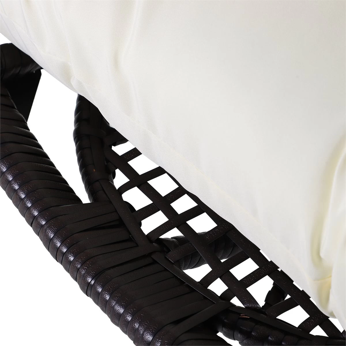 Outsunny Sillón De Ratán Balcón En Forma De Lágrima Con Cojín Acolchado De Algodón PP Estilo Moderno Para Exterior E Interior Carga 160 Kg 101x89x156 Cm Marrón Y Crema 7 Outsunny Sillón De Ratán Balcón En Forma De Lágrima Con Cojín Acolchado De Algodón PP Estilo Moderno Para Exterior E Interior Carga 160 Kg 101x89x156 Cm Marrón Y Crema - Imagen 5