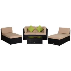 Outsunny Conjunto Muebles De Jardín De Ratán 7 Piezas Mesa Sofás Taburetes Con Cojines Lavables 2xSofá De Esquina 2xSofá 2xTaburete 1xMesa De Centro -Tienda de muebles de jardín b06c26a310a515cb5b7e10235add3592dfa71fba 2421c92d6e9448898566a886c9ec2664