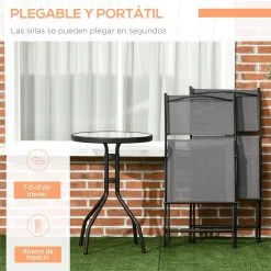 Outsunny Conjunto De Muebles De Jardín 3 Piezas Set De Muebles Exterior Incluye Mesa Con Encimera De Vidrio Templado Y 2 Sillones Plegable Con Respaldo Y Asiento De Texteline Gris -Tienda de muebles de jardín b0b24a94d57ef491532f19545feb2276b9be7fd8 4a84d5c45da3411c892cefd2a35a4cd3