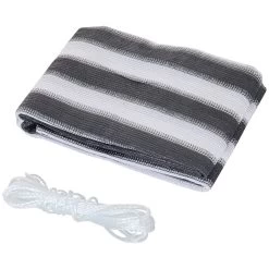 Outsunny 2 Pantallas De Privacidad Para Balcones O Terraza Revestimiento HDPE Para Exteriores Tela Protectora Para Balcón Patio Con Cuerdas 500x90 Cm Gris Y Negro