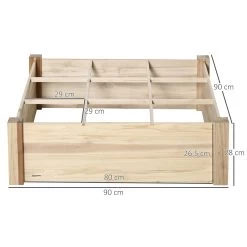 Outsunny Huerto Urbano De Madera Cuadrada 90x90x28 Cm Con 9 Compartimentos Extraíbles Arriate De Jardín Para Cultivos Plantas Flores Natural -Tienda de muebles de jardín b18db2d29fd64aa1a30814b36b24d2501740a49c 13200f1ba47440789c71f8a73abdc479