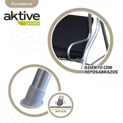 Balancín Para Jardín Negro C/toldo Inclinable 3 Plazas Aktive -Tienda de muebles de jardín b318ff06dc6a15555ea608aaabe01b9ccde0c40a be91eb18dd08454ca71ea122a7504538