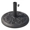 Outsunny Base Para Sombrilla De Jardín Peso Neto 9 Kg Soporte De Parasol Redondo De Resina Para Postes De 38mm/48mm Decorativo Para Terraza Patio Exterior Ø45,5x31 Cm Bronce