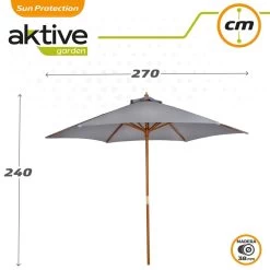 Parasol HexagonalAktive Garden D270 Cm Color Antracita Mástil Madera -Tienda de muebles de jardín b48a9b40e98ee8bcb255689b9725e6a5a9124b14 fb0c1df931f242ea9dbe569b2e9f0d76