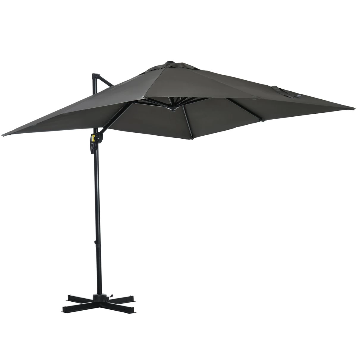 Outsunny Sombrilla De Jardín De Aluminio 245x245x245 Cm Parasol Excéntrico Con Manivela Giratorio 360° Inclinación De 5 Niveles Tela Desmontable Y Ventilación Para Patio Terraza Gris 3 Outsunny Sombrilla De Jardín De Aluminio 245x245x245 Cm Parasol Excéntrico Con Manivela Giratorio 360° Inclinación De 5 Niveles Tela Desmontable Y Ventilación Para Patio Terraza Gris