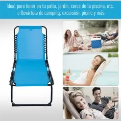 Outsunny Tumbona Plegable Y Ajustable De 4 Posiciones Silla Reclinable De Jardín Con Sistema De Cordones Para Exterior Marco Acero 197x58x76 Cm Azul Claro -Tienda de muebles de jardín b633e734ff9803fe19ca0c24578842c2f61375cd 5a0cfbcc8dc04339b8094ebbba5b4bd7