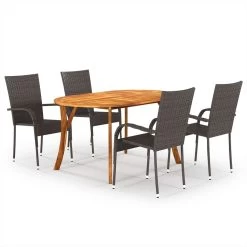 Juego De Comedor Para Jardín 5 Piezas Marrón VidaXL -Tienda de muebles de jardín b7f965359c8d92a67c9206ce2103d2a5a3cd4acb be2ad2a9630a440a9c6ec65dbbe83818