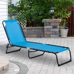 Outsunny Tumbona Plegable Y Ajustable De 4 Posiciones Silla Reclinable De Jardín Con Sistema De Cordones Para Exterior Marco Acero 197x58x76 Cm Azul Claro -Tienda de muebles de jardín b7fdab6d55c8b0fd896ce346a4e776c099ea61dd 9e62bb261c0a4a1c81a281c6e0b7adec