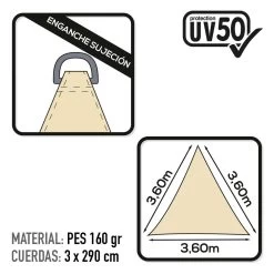 Toldo Sombreo Triangular Aktive Garden Uv50 Color Crema -Tienda de muebles de jardín b841dd26a9b4cfa65658decfd9e9257486c38cc5 f7af6298aacb407e9310b7561fccc88f