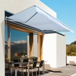 Outsunny Toldo Manual Plegable De Aluminio Ángulo Ajustable Con Manivela Para Exterior Balcón Jardín Terraza 3x2,5m Blanco -Tienda de muebles de jardín b8d3afd1d5d14c2a47570330467c926ae2eeeb19 7f149626dde34d40af631ce751f5831c