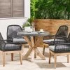 Conjunto De Jardín De Cemento Reforzado Mesa ⌀ 90 Cm Con 4 Sillas Gris/negro OLBIA -Tienda de muebles de jardín ba807447c5c90cebae11ed444a3cb9206b217064 ab48b77a5107440183e9647124834b98