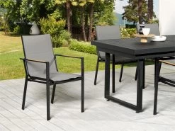 Conjunto De 4 Sillas De Jardín De Metal Negro/gris/madera Clara BUSSETO -Tienda de muebles de jardín bb3363bc15441b143b09d9c4e6b9f8e400f99054 58218c9437104943ba196f8656b5df28