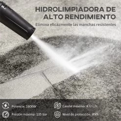 DURHAND Hidrolimpiadora Lavadora De Alta Presión 1600W Caudal 432 L/h Bomba De Aluminio Presión De 135 Bar Manguera De 6 M Incluye Botella De Jabón Boquilla Cepillo 32x24x65 Cm Azul -Tienda de muebles de jardín bc0634b1b23d4319073e2e5c8b99afe810819981 554b1533af244057b4ae95851948ffe4