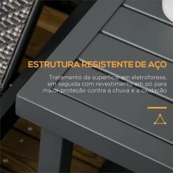 Outsunny Mesa De Jardín Cuadrada Mesa De Centro De Patio Con Orificio Para Sombrillas De Ø45 Mm Mesa Auxiliar Con Marco De Acero 51x51x51 Cm Gris -Tienda de muebles de jardín bc4e89cdba9e79ea52dac83fcd787569af397e24 92c8f8a4930a49e0a32aaa075cc8e14e