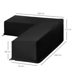Outsunny Funda Protectora Para Muebles De Jardín En Forma De L Cubierta Para Sofás Exterior Con Hebillas De Tracción Tela Oxford 600D Impermeable 260x192x82 Cm Negro -Tienda de muebles de jardín bc888b58edf596bdc7e9e749323334579277601a 29abcf383aed42d88252b23b4364ef27