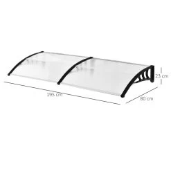 Outsunny Tejadillo De Protección 195x75 Cm Marquesina Para Puertas Y Ventanas Contra Sol Y Lluvia Con Paneles De Policarbonato Barras De Aleación De Aluminio Transparente -Tienda de muebles de jardín be200217ba662c40c3e25077c539a30378dbded7 56e8478a9cfc42829f65282d284adbfa