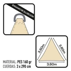 Toldo Sombreo Triangular Aktive Garden Color Crema -Tienda de muebles de jardín c07250aa240d2f5b2d005629e3cbb797845d04c6 40a7338566b443c6a4022cec8064482f