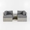 Set De Jardín2sillones 2 Poufs Y Mesa De CentroKAILUA, Gris