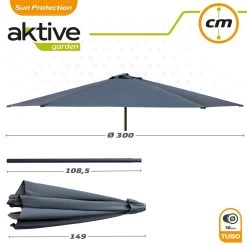 Parasol Hexagonal 300 Cm Color Antracita Mástil Aluminio Aktive Garden -Tienda de muebles de jardín c184376021bdf640fdf8d99b7554cc5edeccd1b1 5a5eb421608949e180053b43a6a02a9d