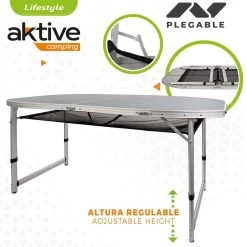 Mesa Plegable Altura Regulable Para Camping Con Malla Aktive -Tienda de muebles de jardín c1857e4d4c7c8a292209d670ec21ab50517c13ae f411230e86bf4dcd8f471affef6c9c30