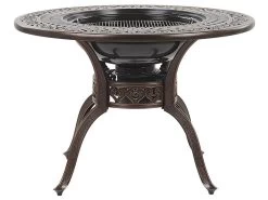 Mesa De Jardín De Metal Marrón Oscuro/beige ⌀ 105 Cm MANFRIA -Tienda de muebles de jardín c1a56bb8d3b5bea75ef729526aecd9f95f628327 bc71189f9b214e58bd48d4fdb5d37366
