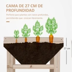 Outsunny Huerto Urbano Elevado De Madera 108,5x60x80 Cm Mesa De Cultivo Con Tela No Tejida Y 3 Orificios De Drenaje Para Jardín Terraza Exterior Carga 50 Kg Natural -Tienda de muebles de jardín c1ce329c59fff7648d38b21ffea32d94075aa3e1 cc8092387d3248c1ae4887efbec3ba29