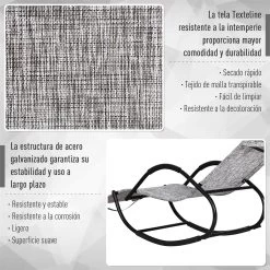 Outsunny Mecedora Para Exterior Tumbona Con Reposabrazos Y Función Balancín Para Terraza 160x61x79 Cm Gris -Tienda de muebles de jardín c2df3e4d639144eeb865e4233b0c406bbbd21a30 8340d582971f4fa6b770873dac16eef1