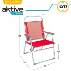 Silla Plegable Fija Aluminio Aktive Beach - Rojo -Tienda de muebles de jardín c335f820d55c8d0a55b166916626122621ca6c19 17a990b0811248e383f730c07a076f99