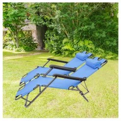 Acomoda Textil – Set De 2 Tumbonas Plegables De Metal Para Jardín. Silla Reclinable Resistente Y Duradera, Reposacabezas Extraible Y Lavable Para Camping, Terraza Y Playa. (Modelo D, Azul) -Tienda de muebles de jardín c59ec60d766c88c3caf0323e35850863859644b5 417716be50a24b5a8d7d476ae545c55d