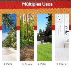 Outsunny Hamaca De Algodón Para Jardín 200x100 Cm Hamaca Colgante Portátil Carga Máx. 120 Kg Para Acampar Piscina Camping Rayas Multicolor -Tienda de muebles de jardín c5f7b75717fce5890f946be9d73aaea6814b2ed8 05e216ee6eb24065a2151f222fb743e4