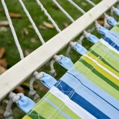 Outsunny Hamaca Colgante De Jardín Para 2 Personas Hamaca Ecológico Para Camping Con Almohada Carga De 180 Kg Rayas Azules Y Verdes 3,4x1,4m -Tienda de muebles de jardín c69ccc92bfe72979e0608ae77af34a6ef593912c 0fe4e91346e54d108aec83f0ee8fdff0