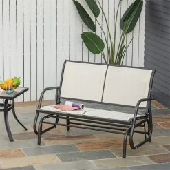 Outsunny Banco Balancín De 2 Plazas Silla Mecedora De Jardín Tubo De Metal Y Tela Texteline Transpirable Para Exterior Carga Máx. 200 Kg 120x70x85 Cm Beige 15 Outsunny Banco Balancín De 2 Plazas Silla Mecedora De Jardín Tubo De Metal Y Tela Texteline Transpirable Para Exterior Carga Máx. 200 Kg 120x70x85 Cm Beige -Tienda de muebles de jardín c73fb978066583b37410a5402fddef8121ca29c7 91885aa70f364750ab1e563fa5d96e4b