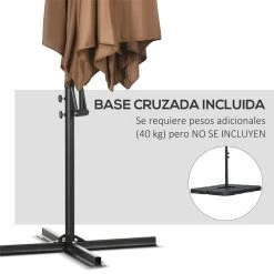 Outsunny Sombrilla Voladizo De Jardín Ø295x245 Cm Parasol Excéntrico Manivela Manual Con 6 Varillas De Metal Ventilación Y Base Cruzada Para Patio Terraza Exterior Marrón -Tienda de muebles de jardín c959d15208c7e9b5f335b80d4ba2fdac3df2d6f9 e110130657ea43169f38e477f0fcad99