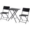 Outsunny 3 Piezas De Mesa Y Sillas De Café Plegable Para Exterior Conjunto De Muebles Comedor Para Jardín Balcón Moderno Fácil De Guardar -Tienda de muebles de jardín c960c1b96375f27b33b8249542ada083a0238eae 8a86c99c5b3445d8a9f595de8f6124fd
