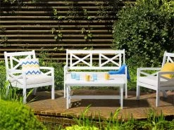 Mesa De Jardín De Madera De Acacia Blanca 100 X 55 Cm BALTIC -Tienda de muebles de jardín c970dc83079d40546a91ac9cd0bfb5904e000c2d 00aa78dd367740c0880b0c6444cdc29a