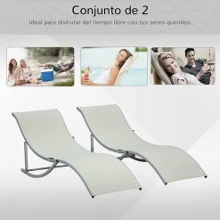 Outsunny 2 Tumbonas Plegables En Forma De S Ergonómica Con Marco De Aluminio Texteline Para Piscina Patio Jardín Terraza 165x61x63 Cm Beige 17 Outsunny 2 Tumbonas Plegables En Forma De S Ergonómica Con Marco De Aluminio Texteline Para Piscina Patio Jardín Terraza 165x61x63 Cm Beige -Tienda de muebles de jardín c994e1e2da239070ab472c6739b11e94442a54c2 880c6586b810472fabc4e620ca2e95f0