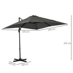 Outsunny Sombrilla De Jardín De Aluminio 245x245x245 Cm Parasol Excéntrico Con Manivela Giratorio 360° Inclinación De 5 Niveles Tela Desmontable Y Ventilación Para Patio Terraza Gris 13 Outsunny Sombrilla De Jardín De Aluminio 245x245x245 Cm Parasol Excéntrico Con Manivela Giratorio 360° Inclinación De 5 Niveles Tela Desmontable Y Ventilación Para Patio Terraza Gris -Tienda de muebles de jardín c9a09cddbe9eeb62115a565366758aa98f57a65c 7358c4f23aab42209f793693039a989c