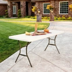 Mesa Rectangular Patas Plegables Crema LIFETIME 183x76x74 Cm -Tienda de muebles de jardín caa57da8aee22e28d7f8bcbed871a87820d8c0df 2653a75c5f8c40adb35d0c17abbf83e6